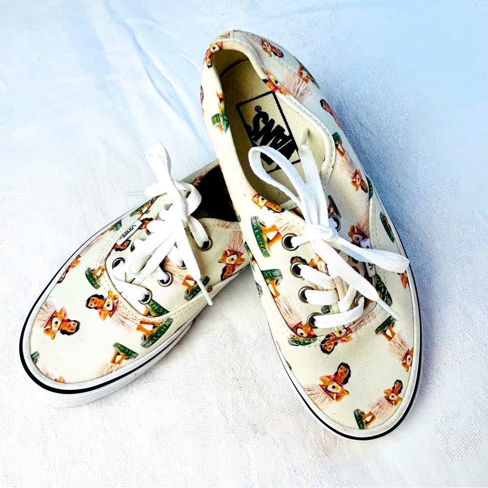 VANS Hawaiian Aloha Hula Girl Lace Up Hawaii Shoes Size W 6.5 M Unisex EUC